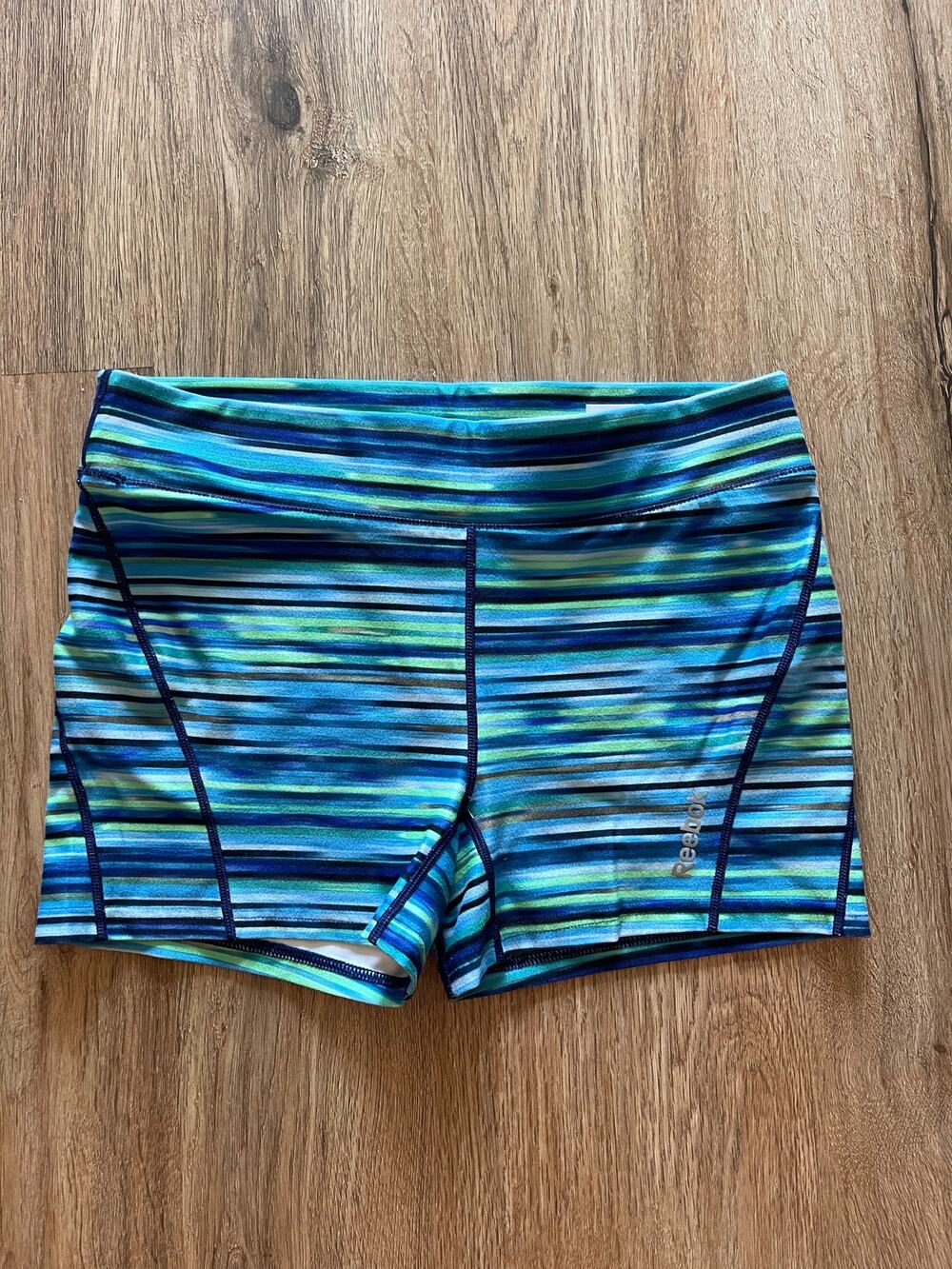 Reebok Blue Striped Athletic Shorts Size Medium